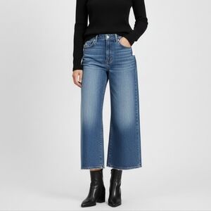 Good American Good Waist Size 15 Palazzo Crop Jean Wide Leg Soft Stretch Denim